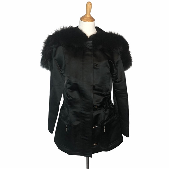 Last Chance Trilogy Black Fur Lined/Trim Hooded Parka Jacket - Picture 8 of 16